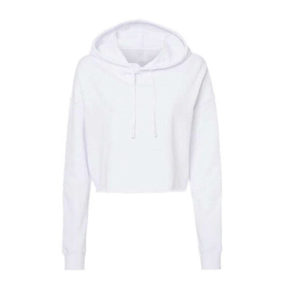 Miso Womens/Ladies Cropped Drawstring Hoodie / White